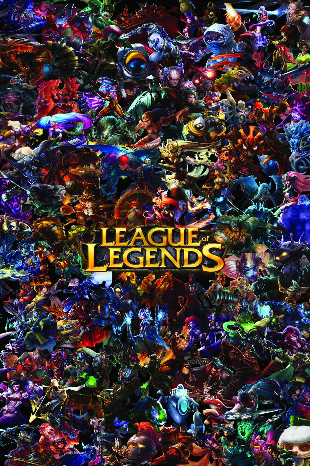 League of Legends Character Collage Wall Art