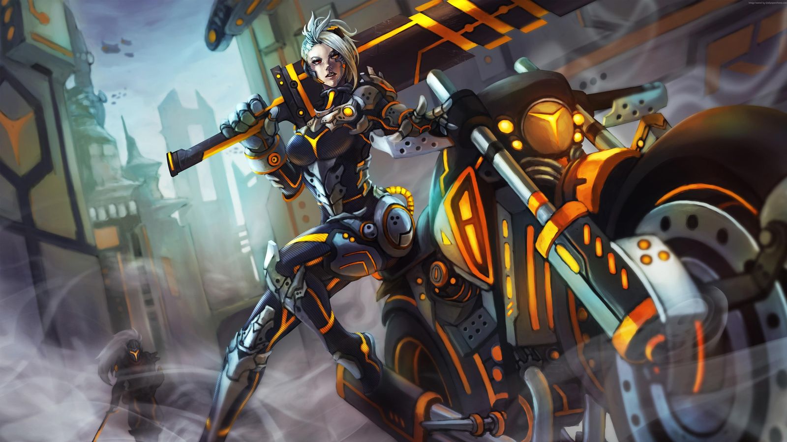 Cyberpunk Warrior & Bike Wall Art