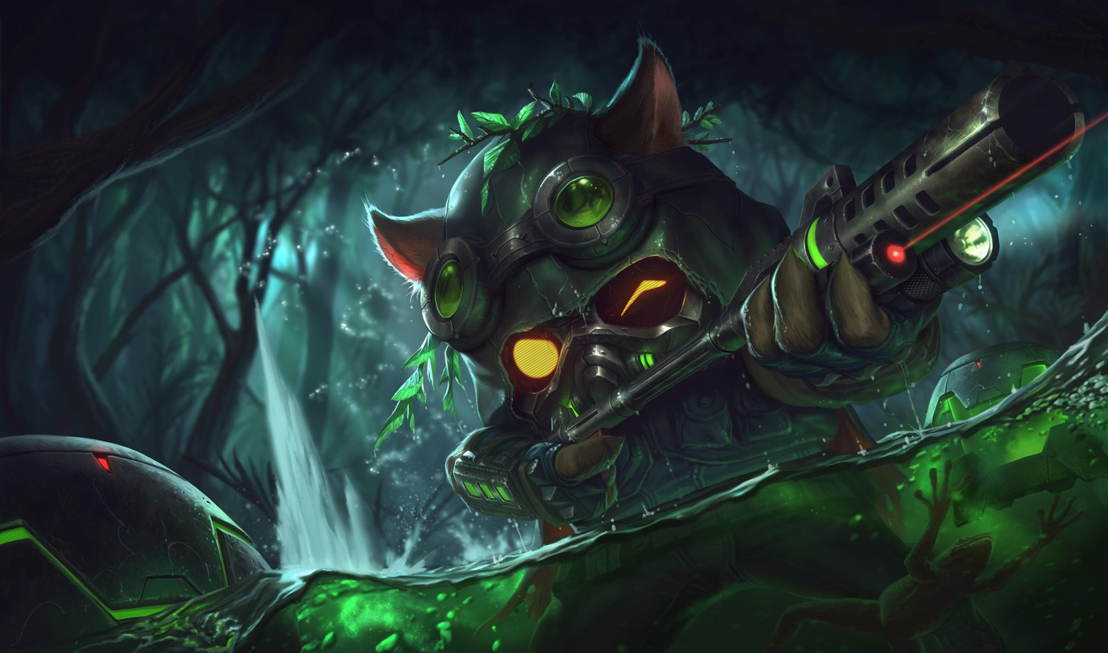 Steampunk Fox Sniper Forest Wall Art