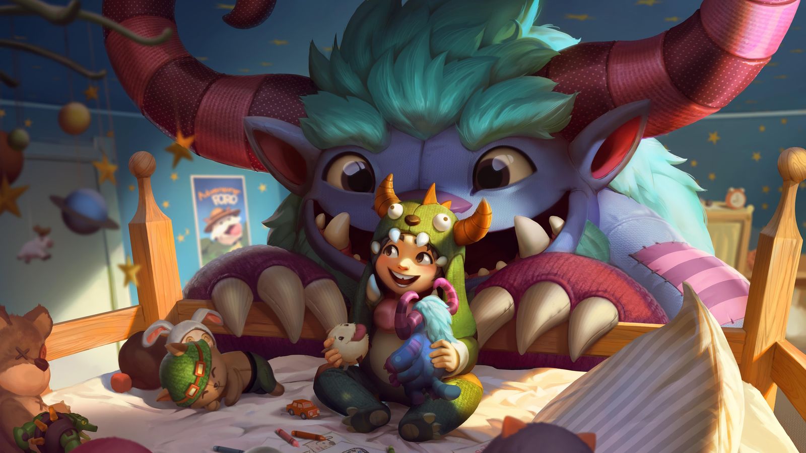 Whimsical Monster & Child Hug Wall Art