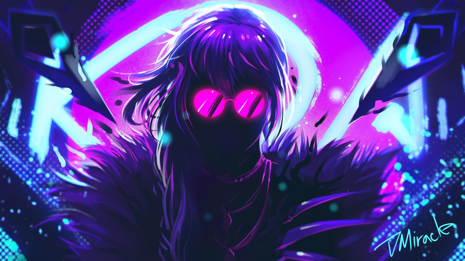 Cyberpunk Aura Anime Wall Art