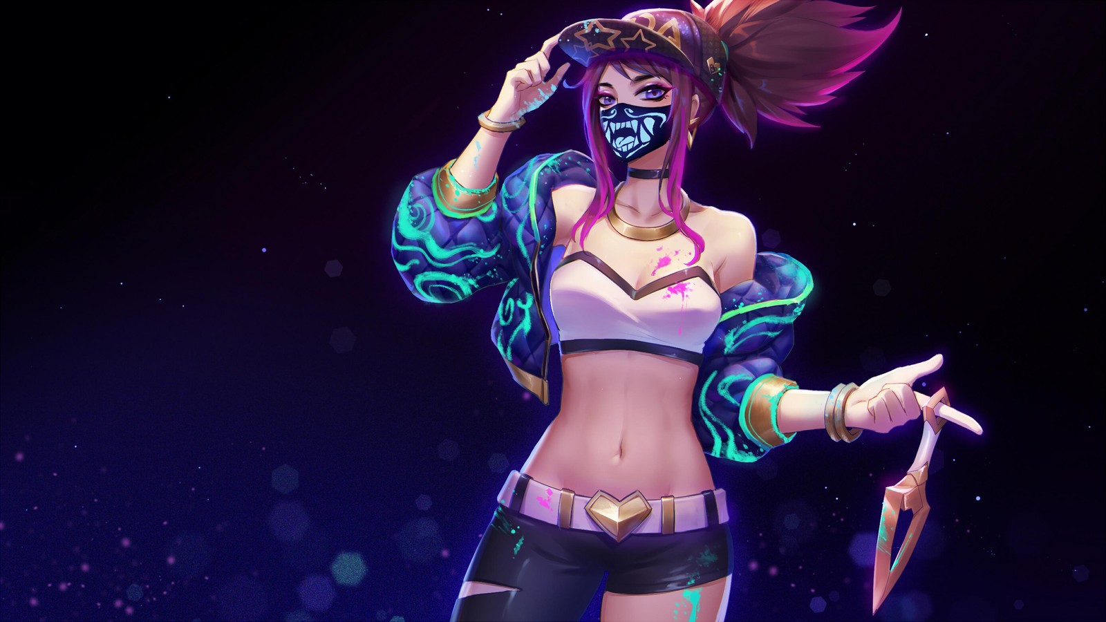 Neon K/DA KDA Akali Wall Art