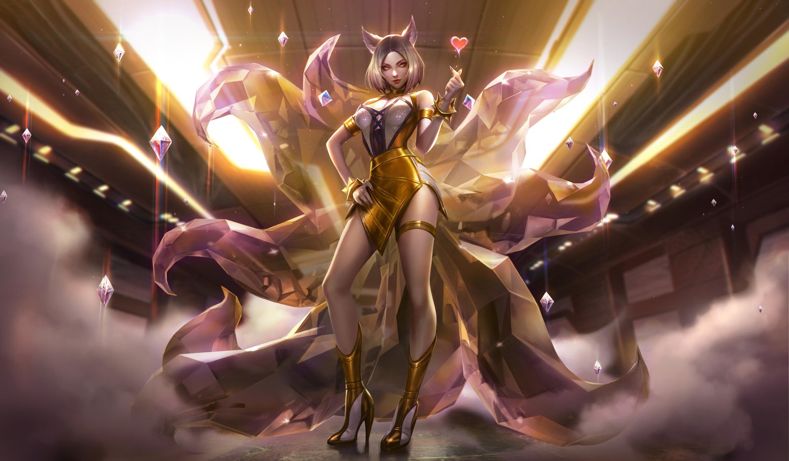 K/DA Ahri Pop Star Gold Outfit Wall Art