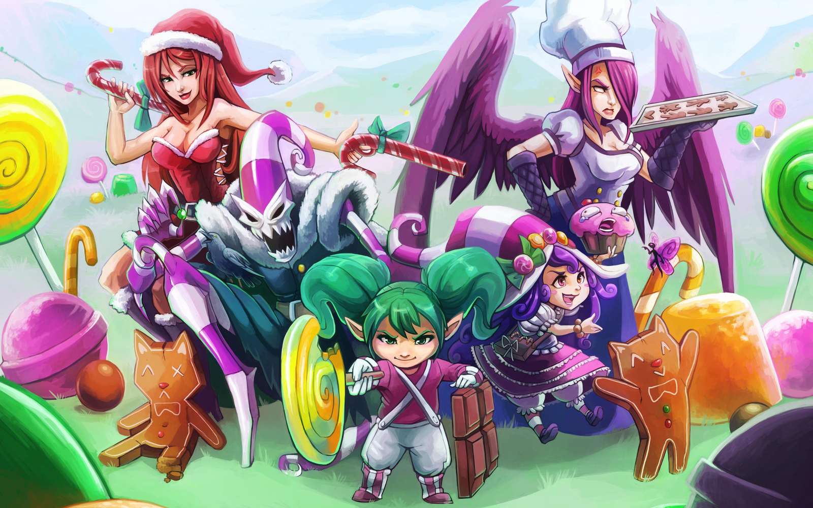 Whimsical Candy Land Anime Wall Art