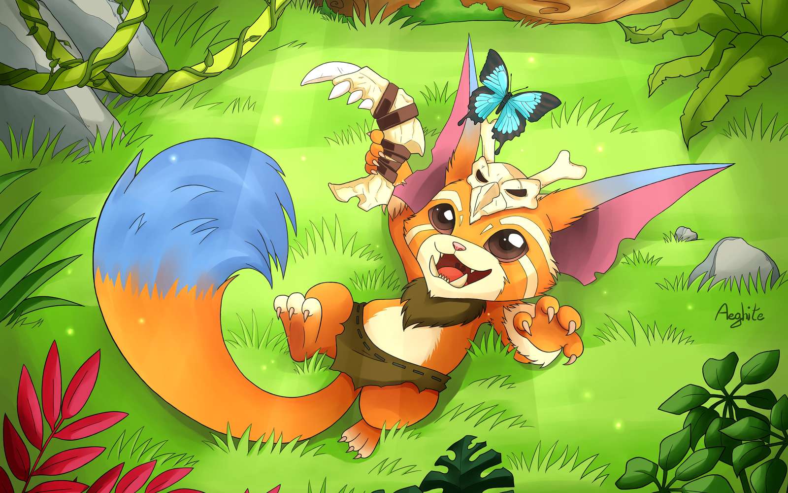 Cute Foxy Gamer Character Art Wall Art