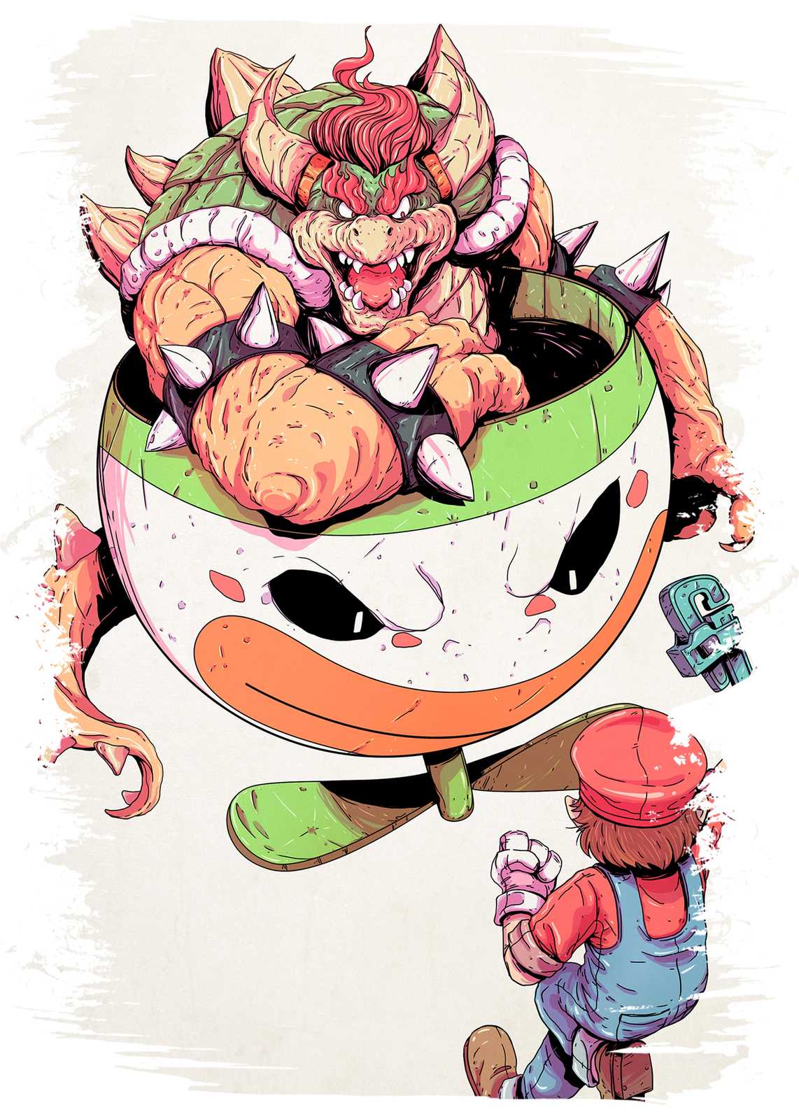 Epic Bowser vs Mario Battle Wall Art