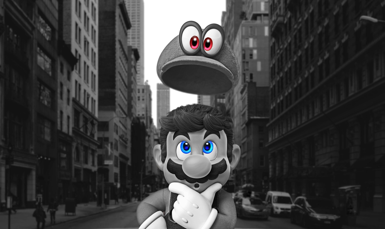 Mario Odyssey Thoughtful Pose Wall Art