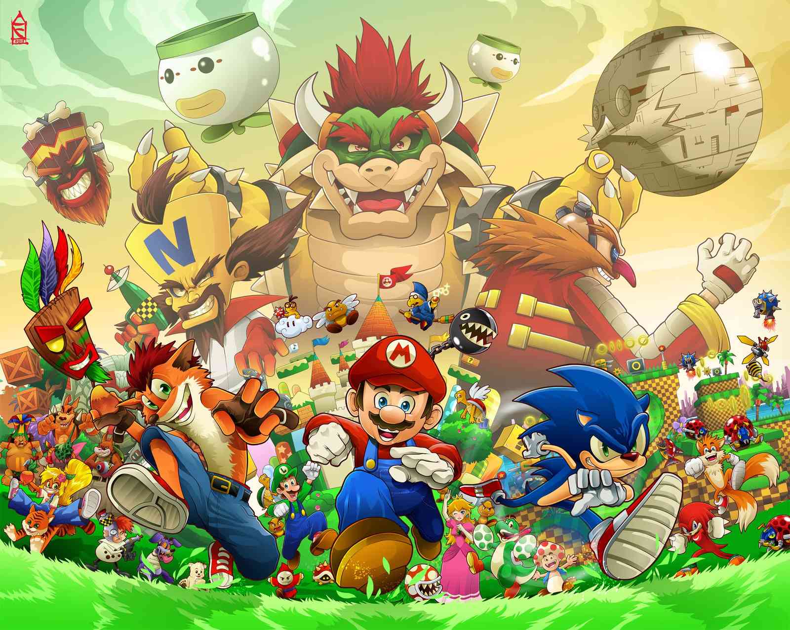 Epic Gaming Mashup: Mario & Sonic Wall Art