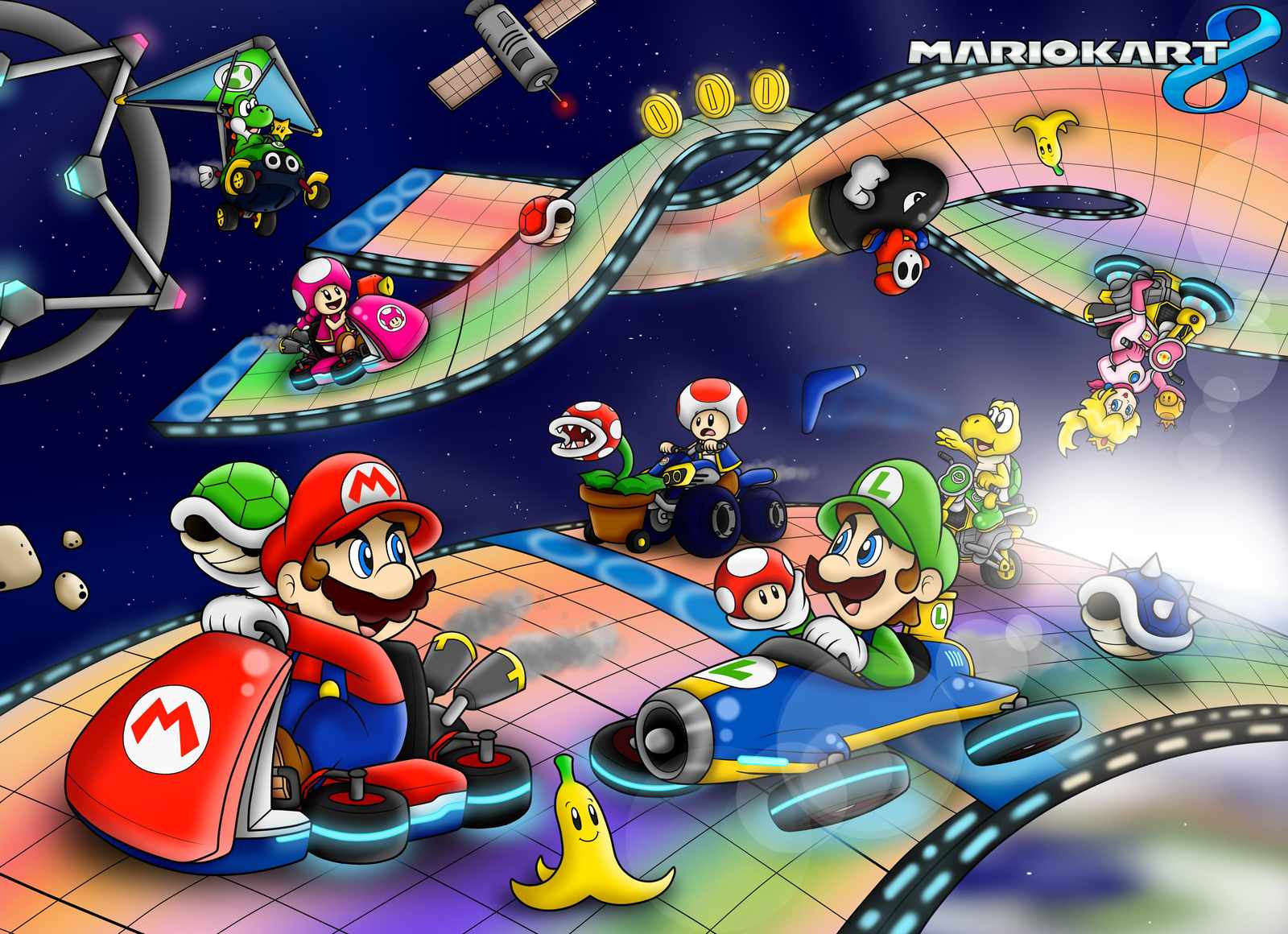 Mario Kart 8 Space Race Wall Art