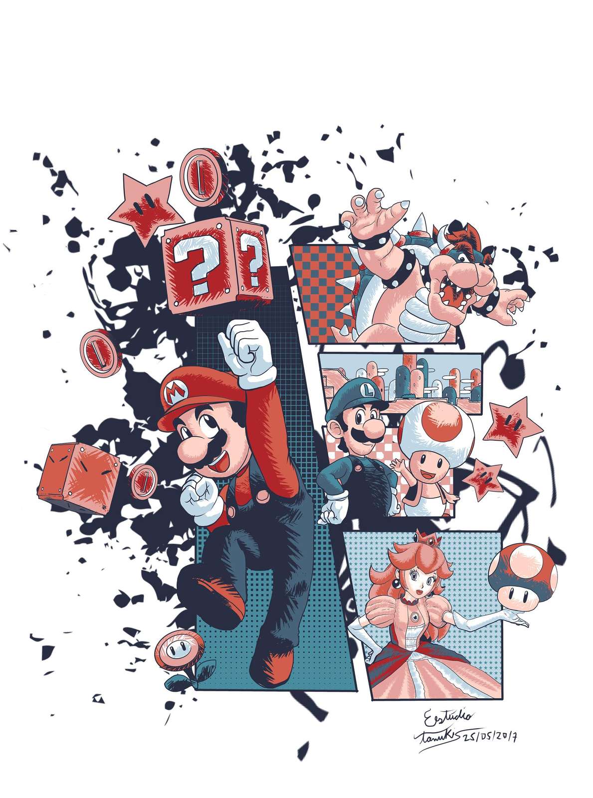 Retro Mario Kart Adventure Wall Art