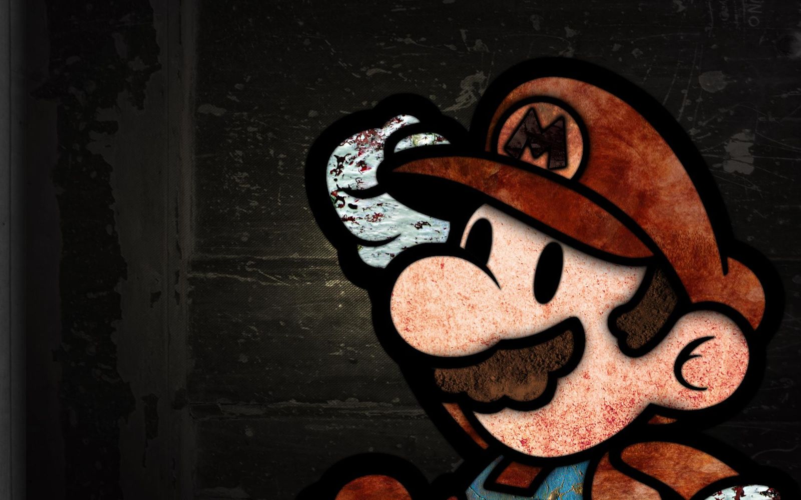 Grungy Mario "Paper Mario" Wall Art