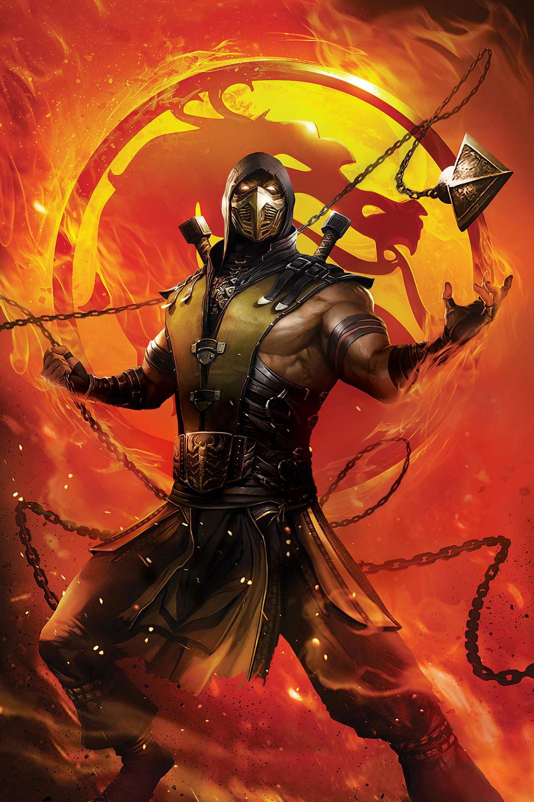 Mortal Kombat Scorpion Fire Warrior Wall Art
