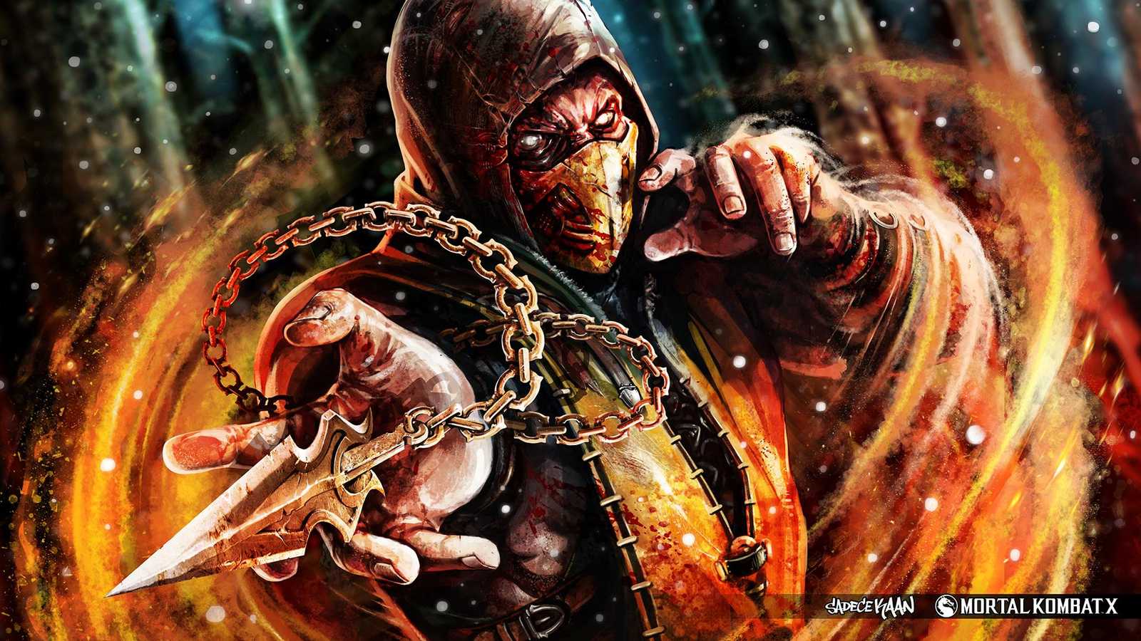 Scorpion Mortal Kombat Fiery Kunai Wall Art