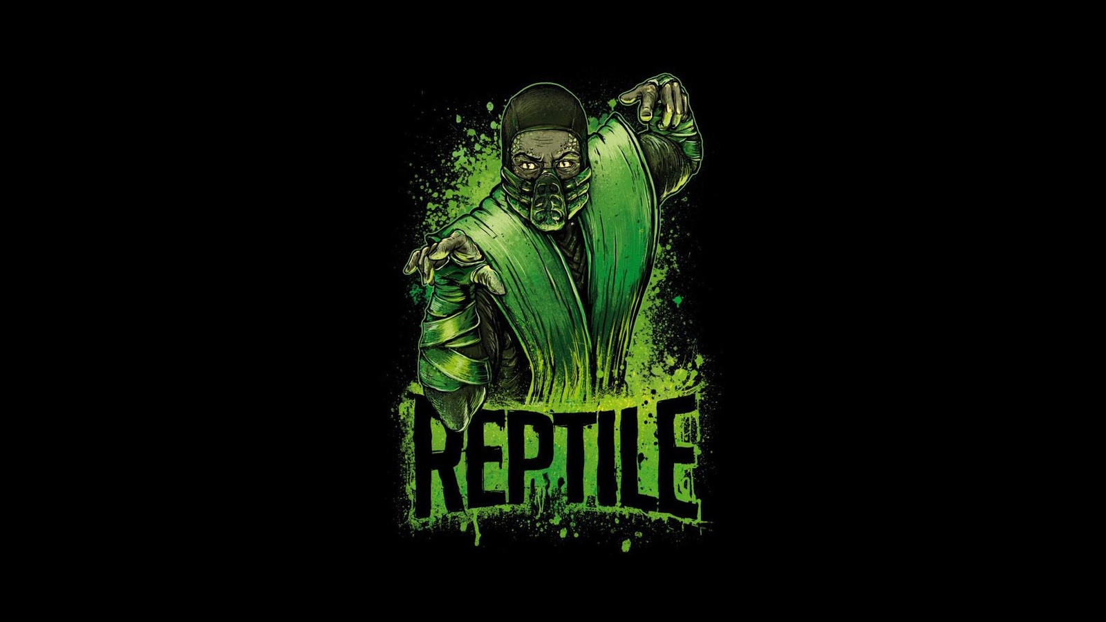 Mortal Kombat Reptile Street Art Wall Art