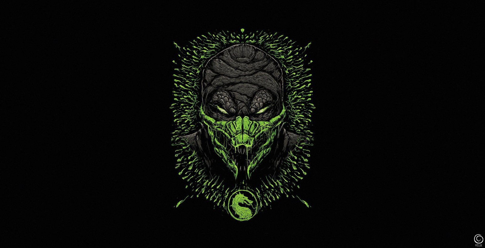Mortal Kombat Scorpion Glowing Mask Wall Art