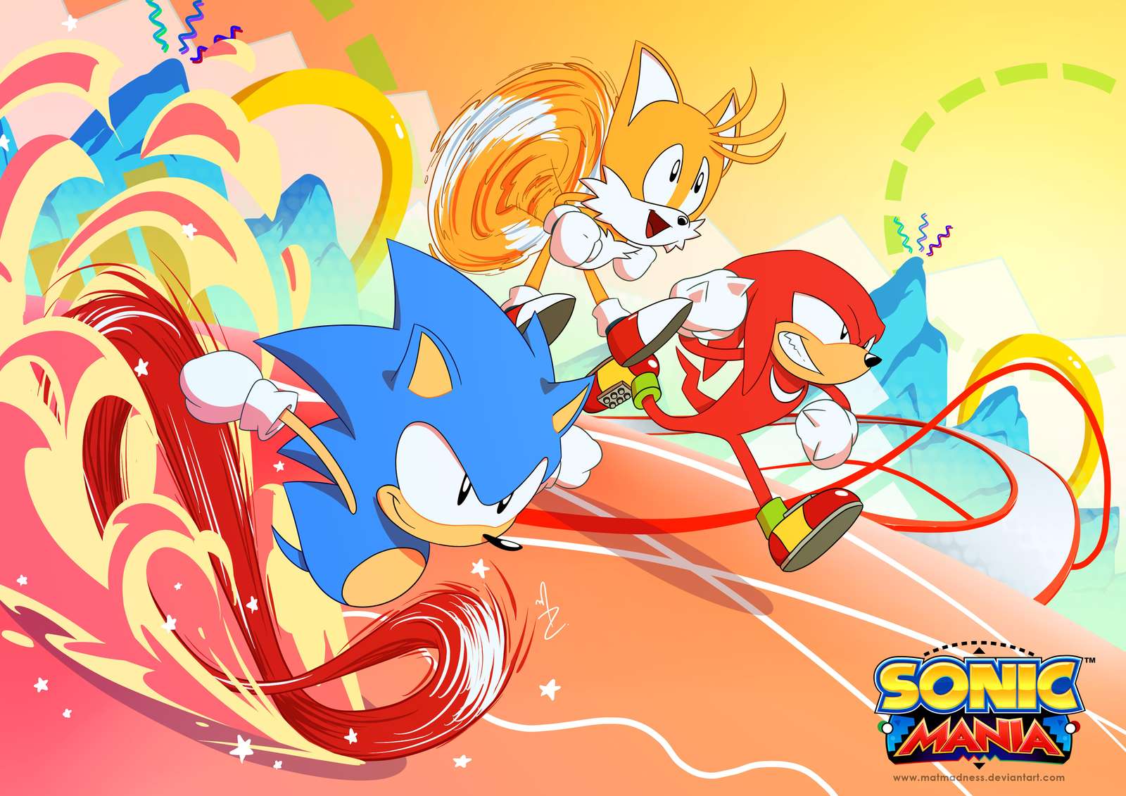Sonic, Tails & Knuckles Speed Poster Wall Art