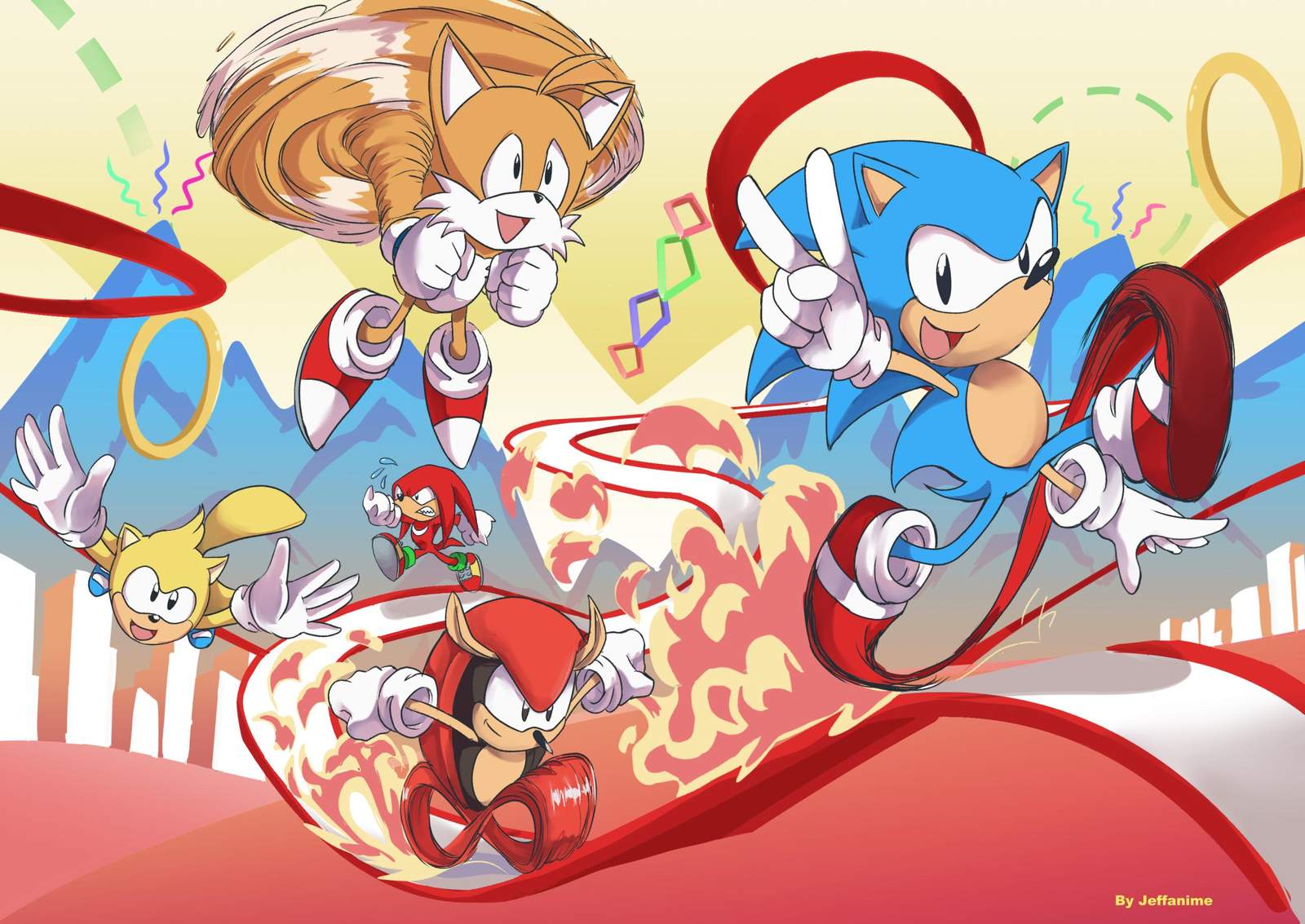 Sonic Heroes Action Dynamic Wall Art