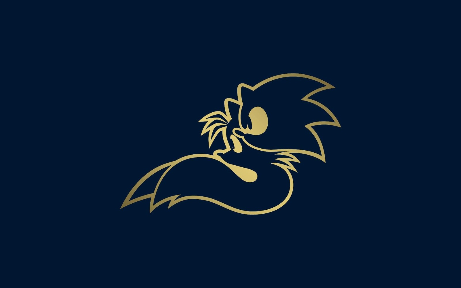 Sonic & Tails Gold Line Art Wall Art