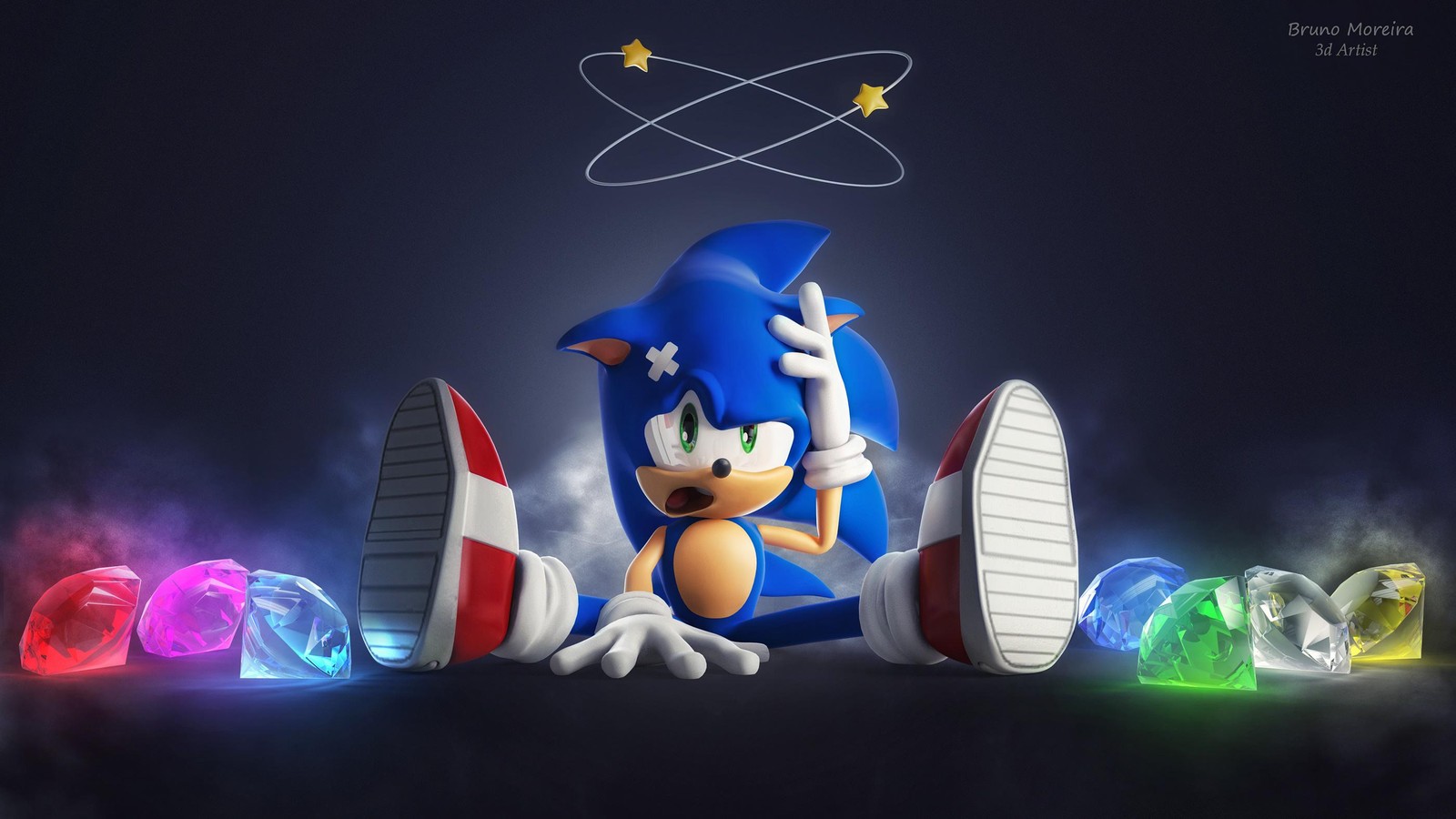 Dizzy Sonic Chaos Emerald Wall Art
