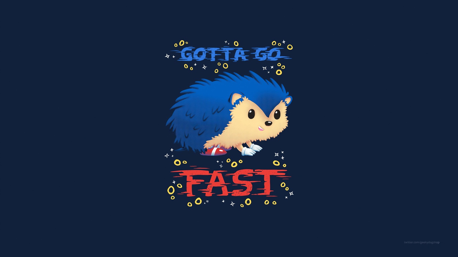Cute Sonic 'Gotta Go Fast' Wall Art