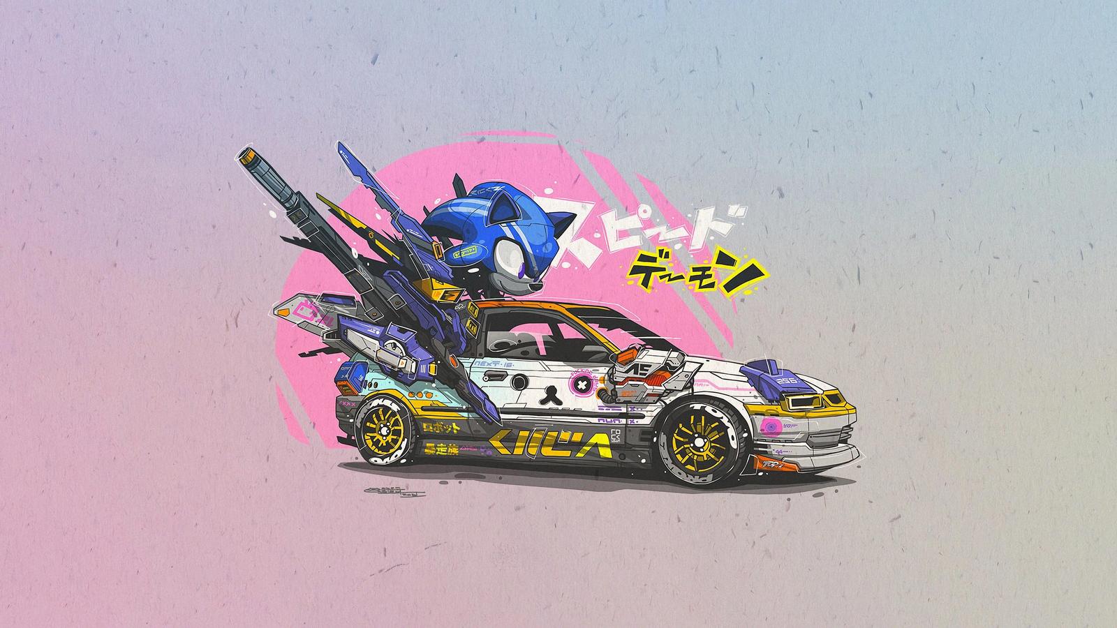 Sonic Speed Demon Custom Car Wall Art