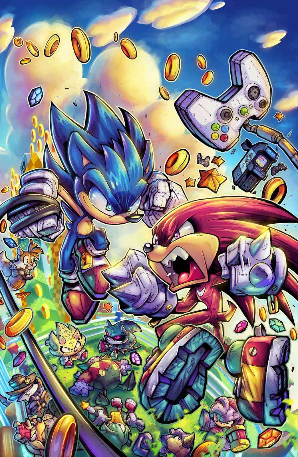 Sonic vs Knuckles Epic Battle Wall Art