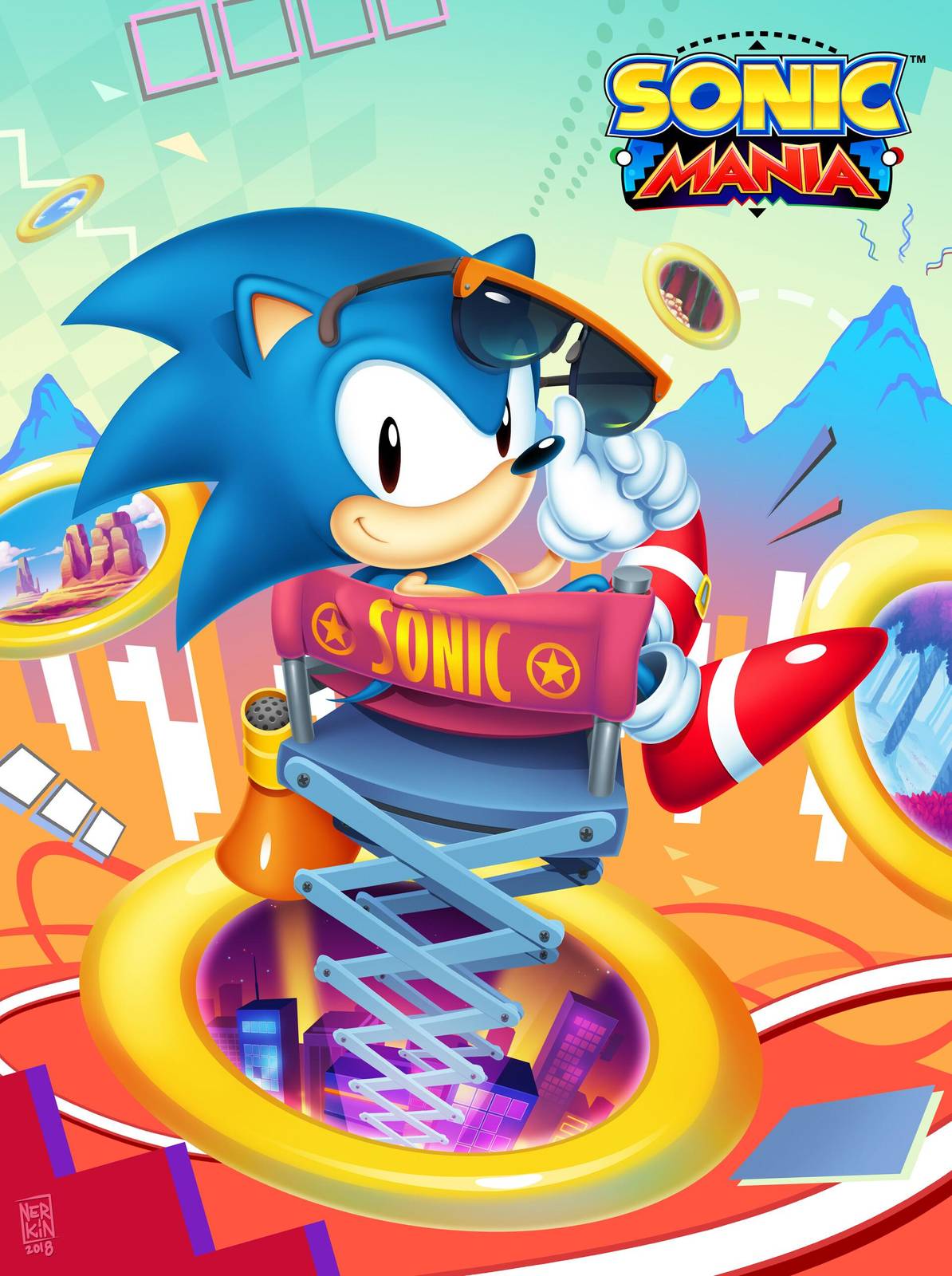 Retro Sonic Mania Sunglasses Wall Art