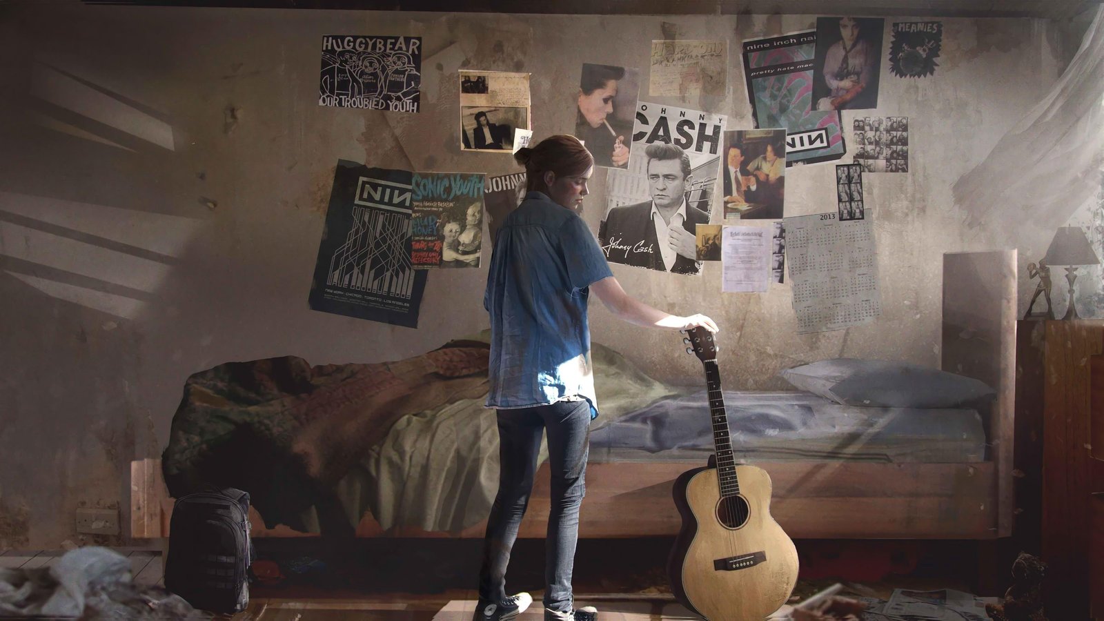 Ellie's Grunge Room with Guitar Wall Art