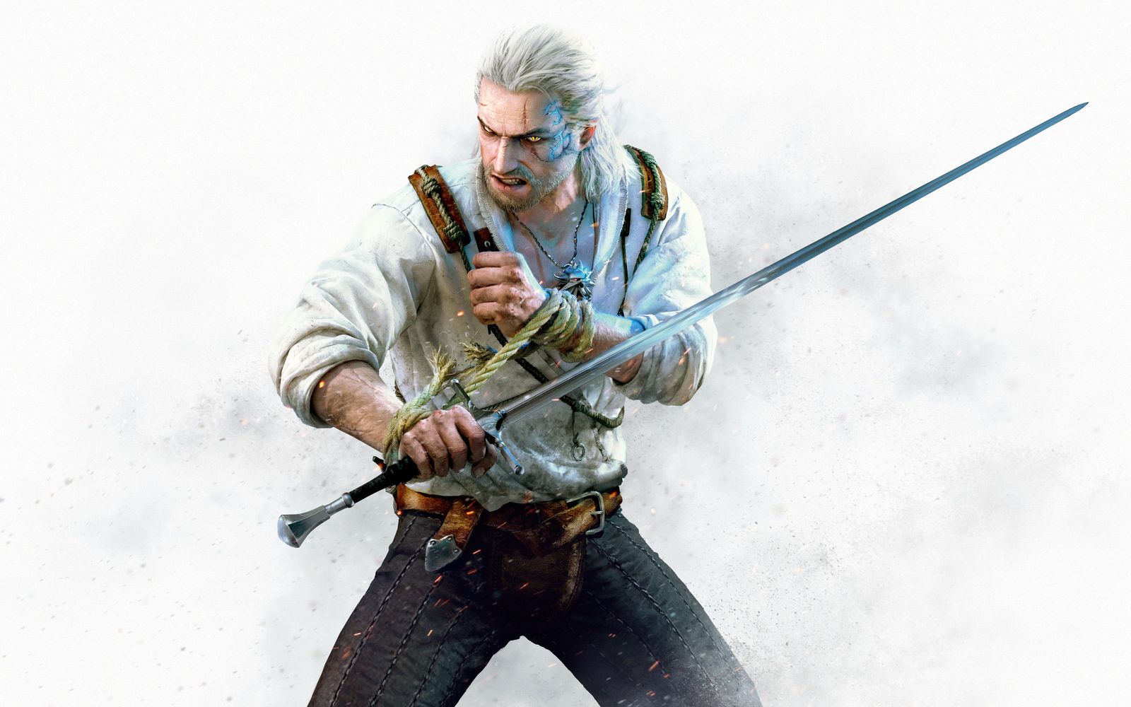 Geralt of Rivia Epic Sword Pose Wall Art