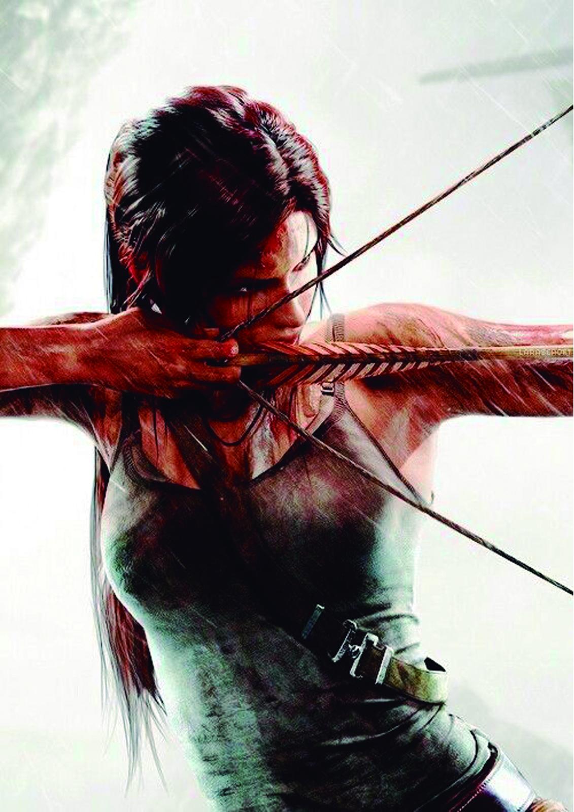 Lara Croft Aiming Bow Wall Art