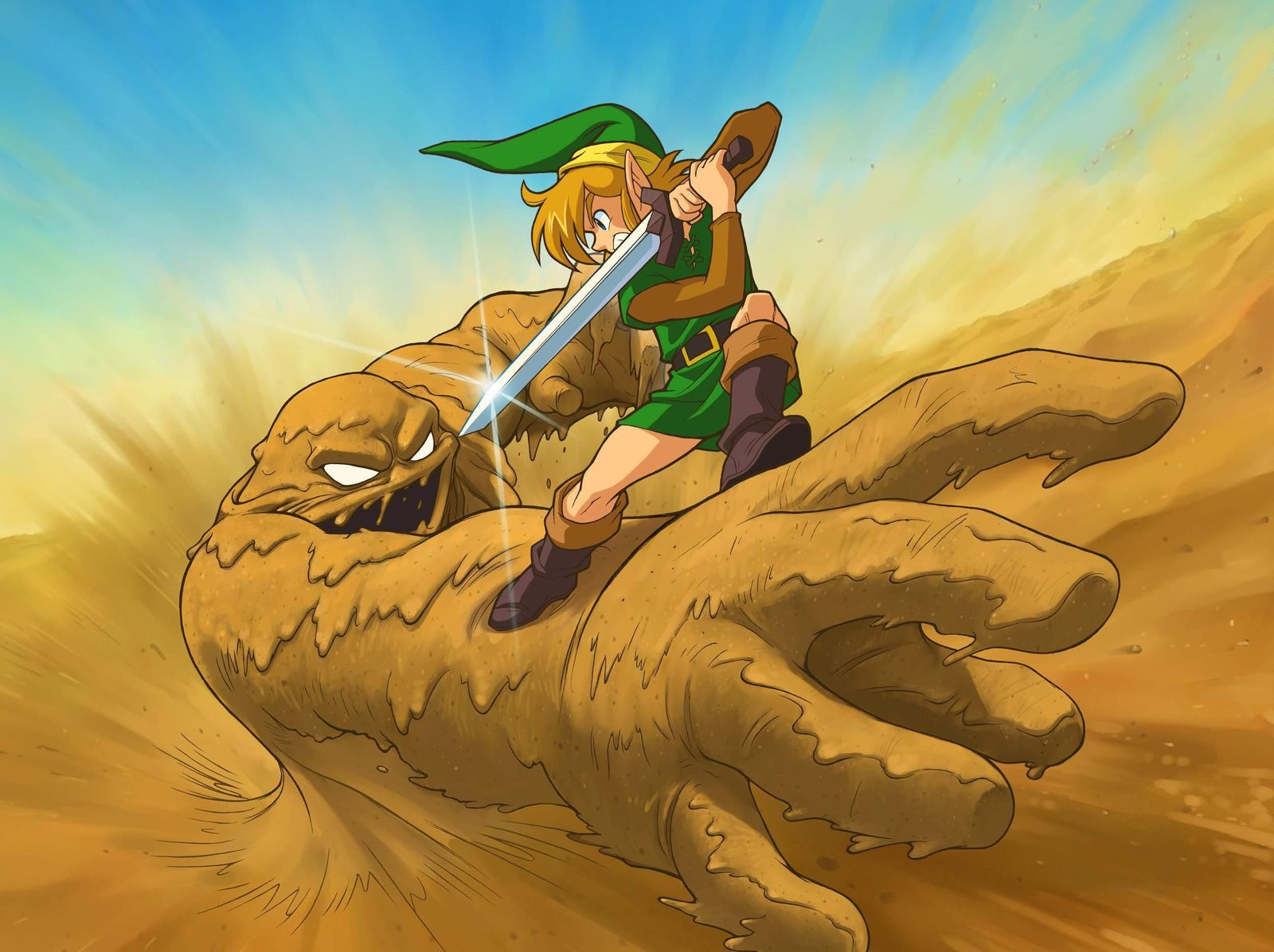 Heroic Link vs. Sand Monster Wall Art
