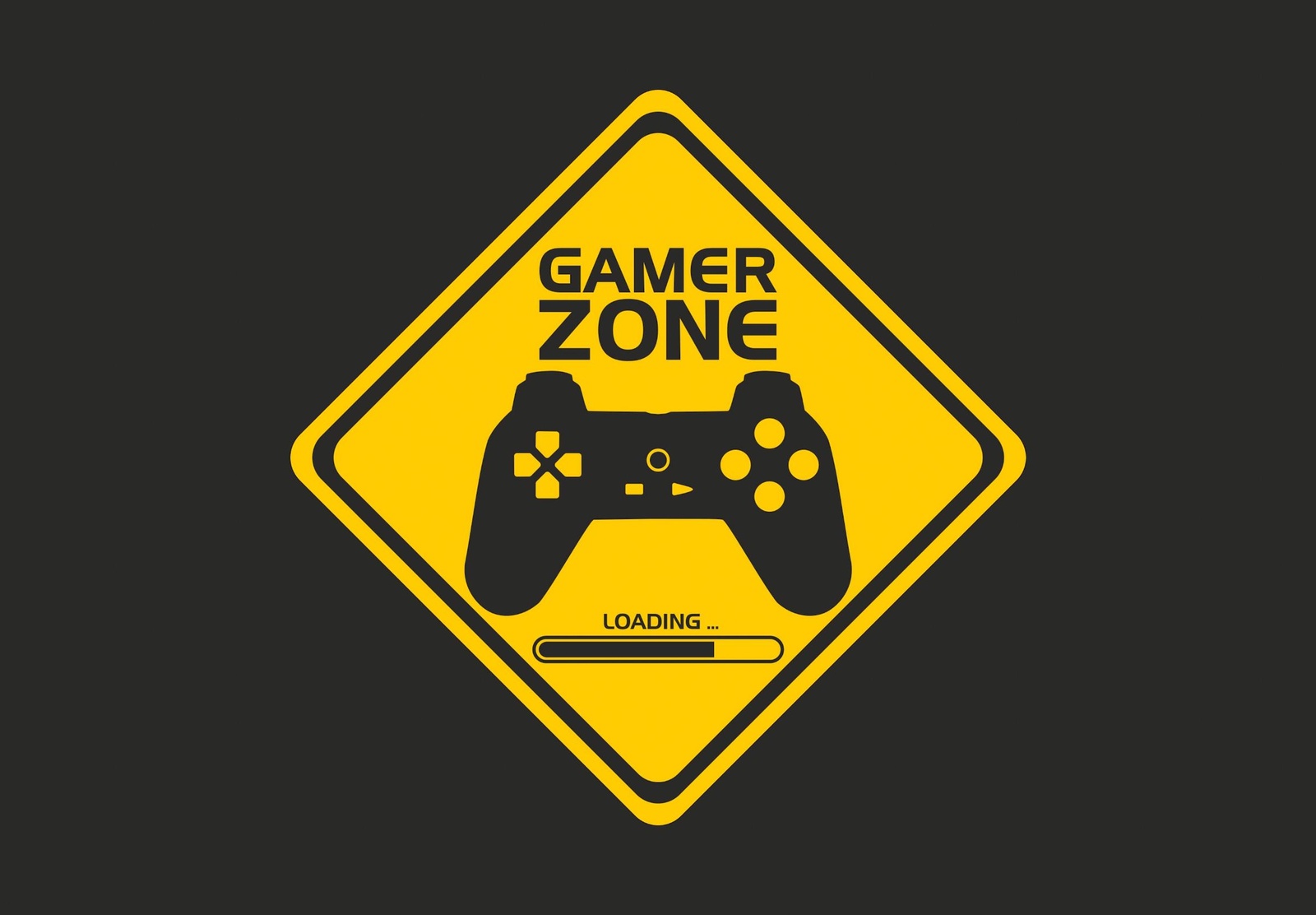 Gamer Zone Warning Sign Wall Art