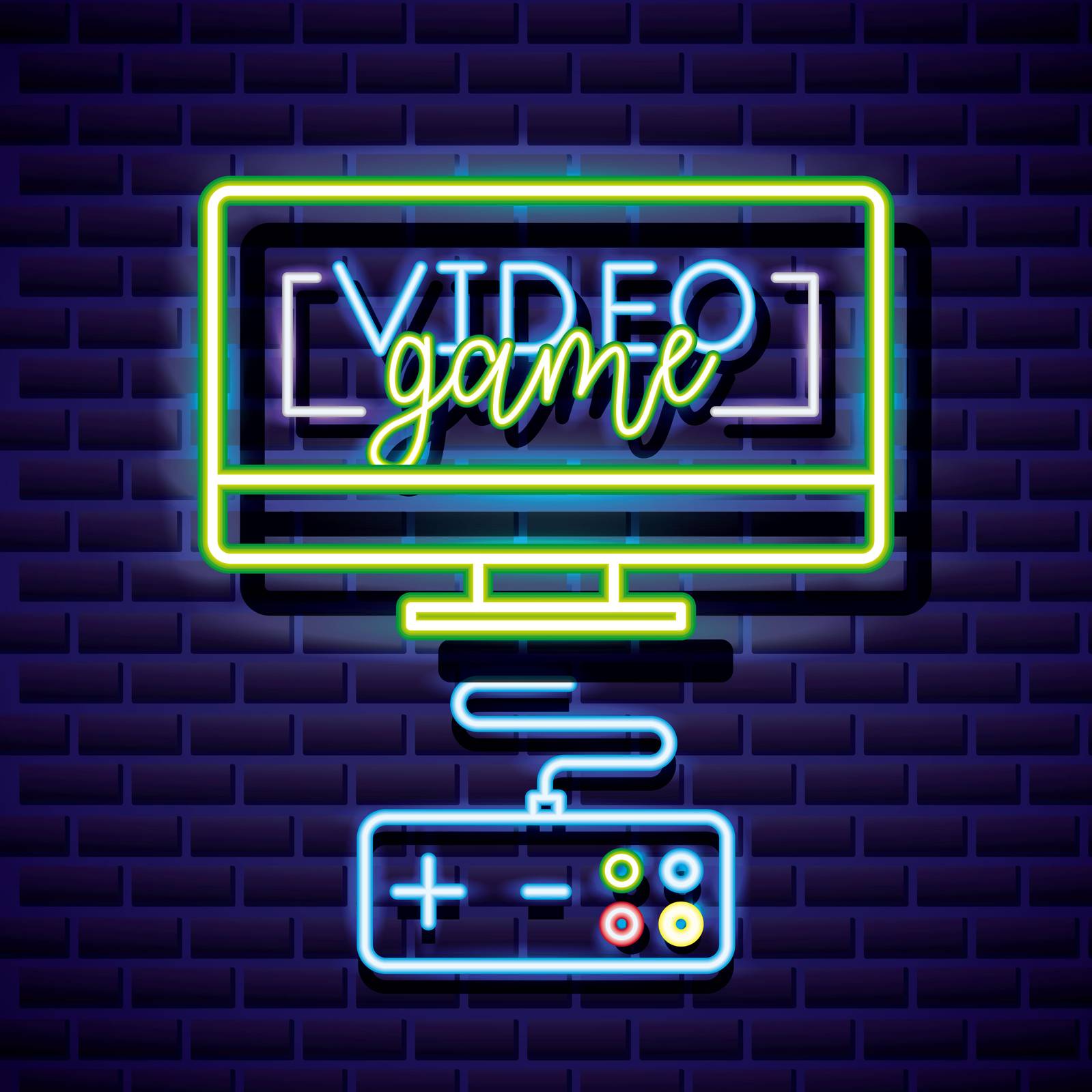 Neon Video Game & Controller Wall Art