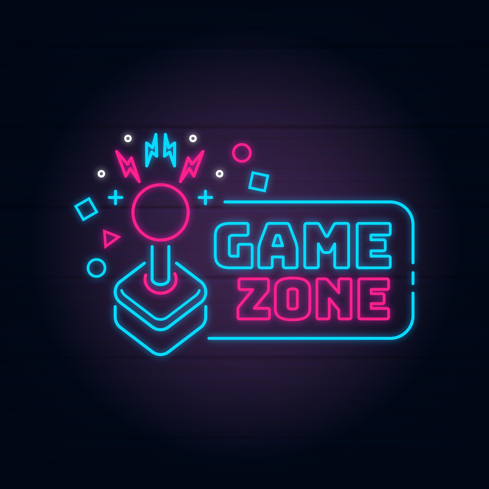 Neon Retro Joystick Game Zone Wall Art