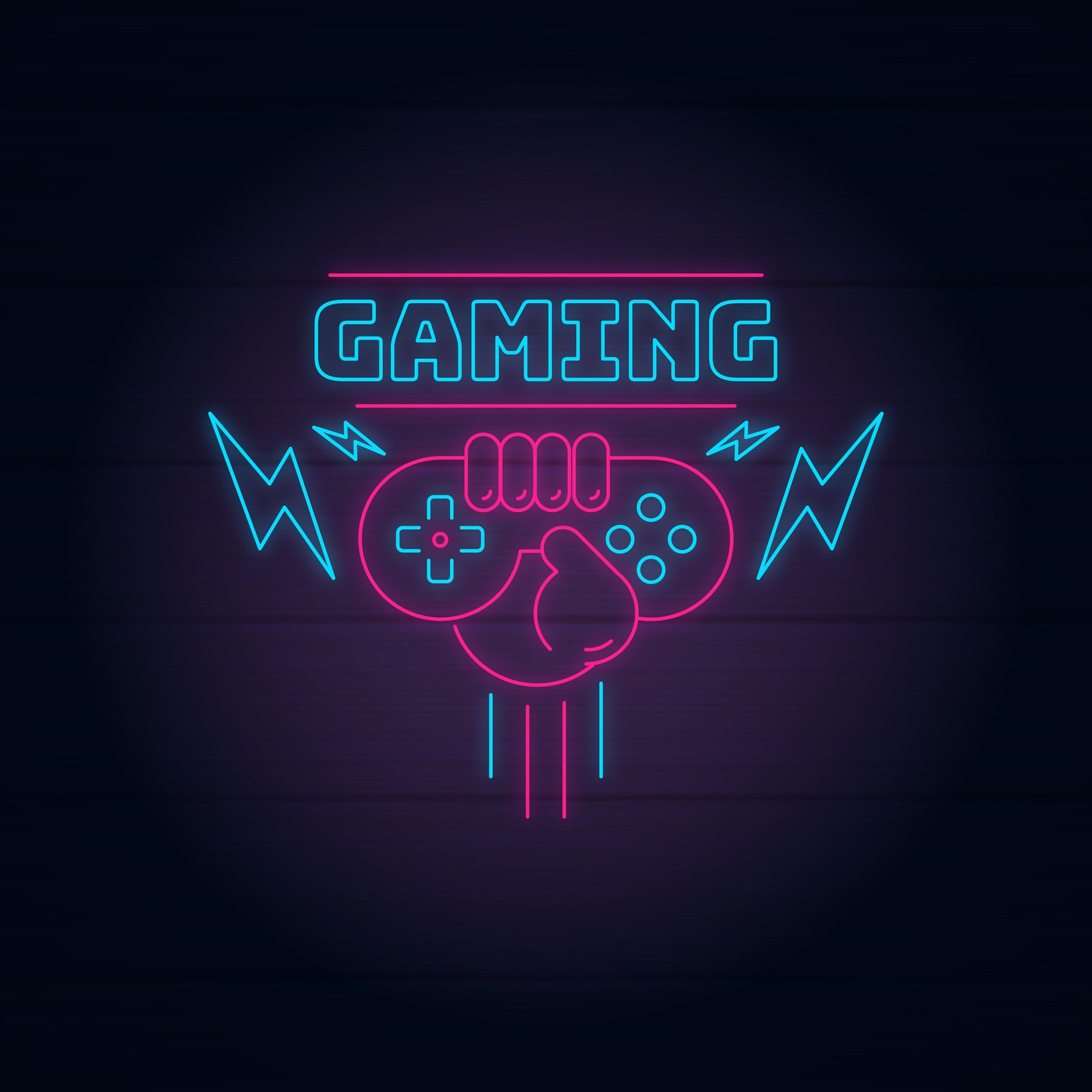 Neon Gaming Controller Wall Art