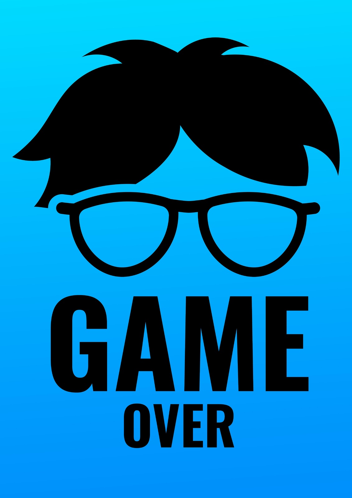 Funny Gamer Art "Game Over" Wall Art