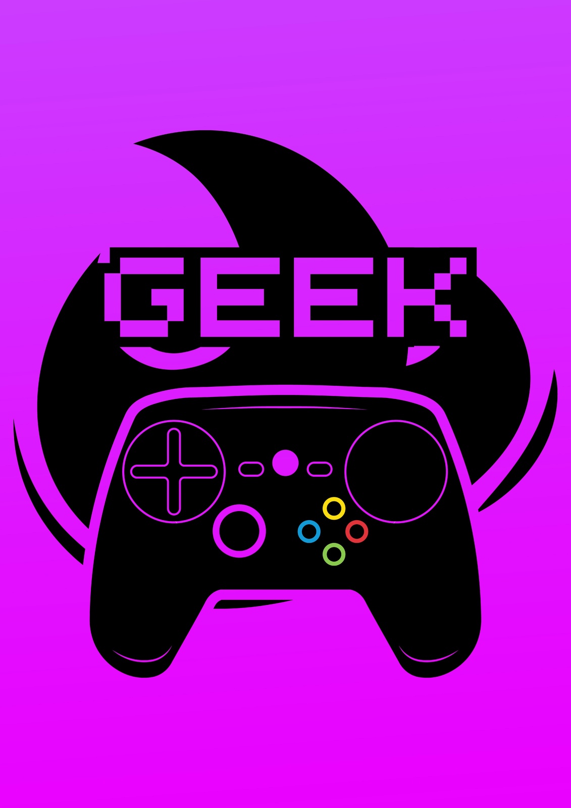 Retro Gaming Controller "GEEK" Wall Art