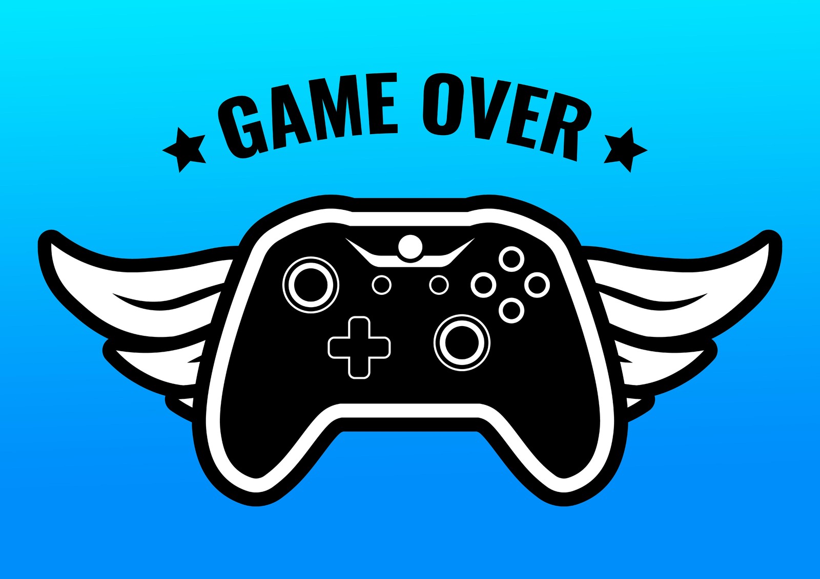 Game Over Wings Controller Wall Art