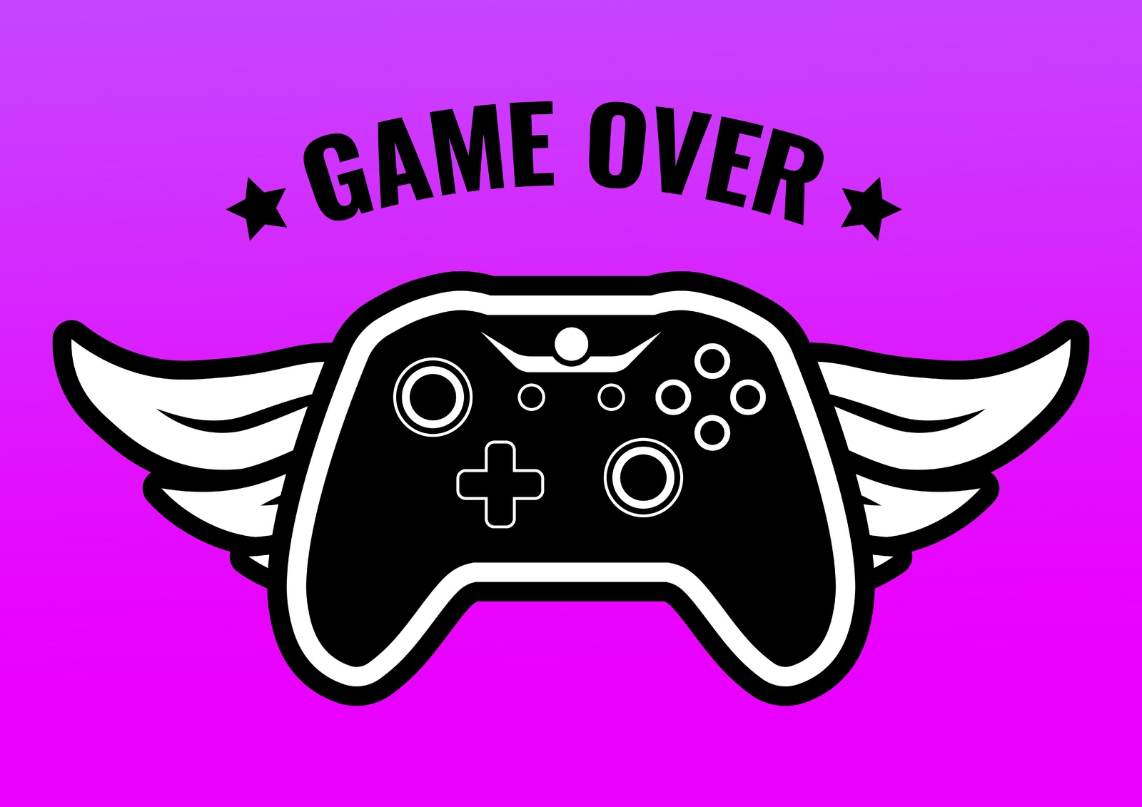 Game Over Wings Controller Wall Art