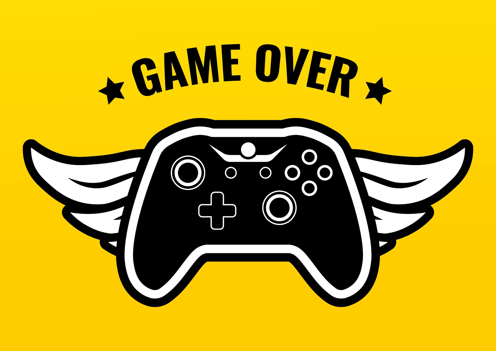 Game Over Wings Controller Wall Art