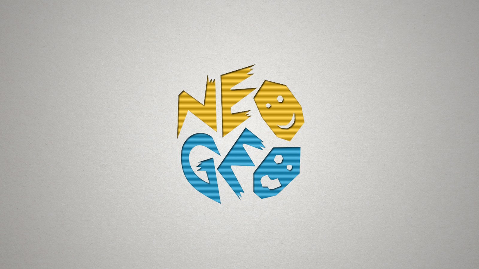 Retro NEO GEO Logo Yellow Blue Wall Art