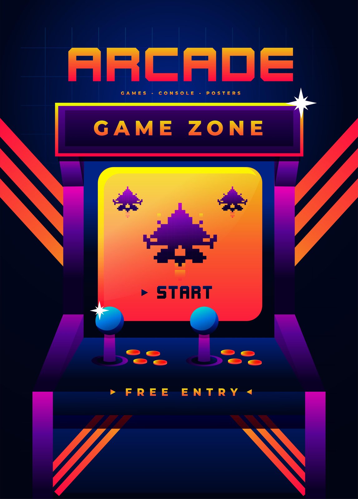 Retro Arcade Game Zone Wall Art