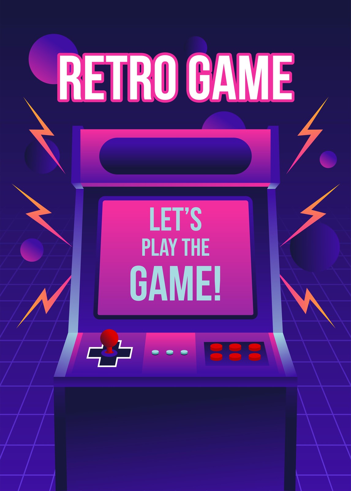 Retro Arcade Game Neon Wall Art