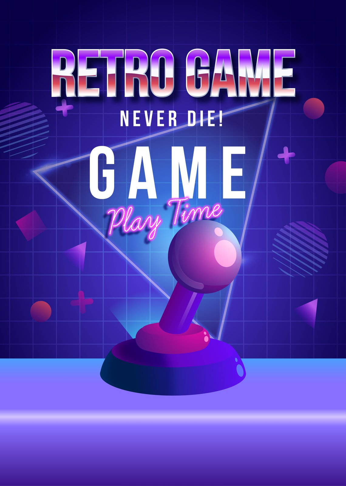 Retro Game Never Die! Play Time Wall Art