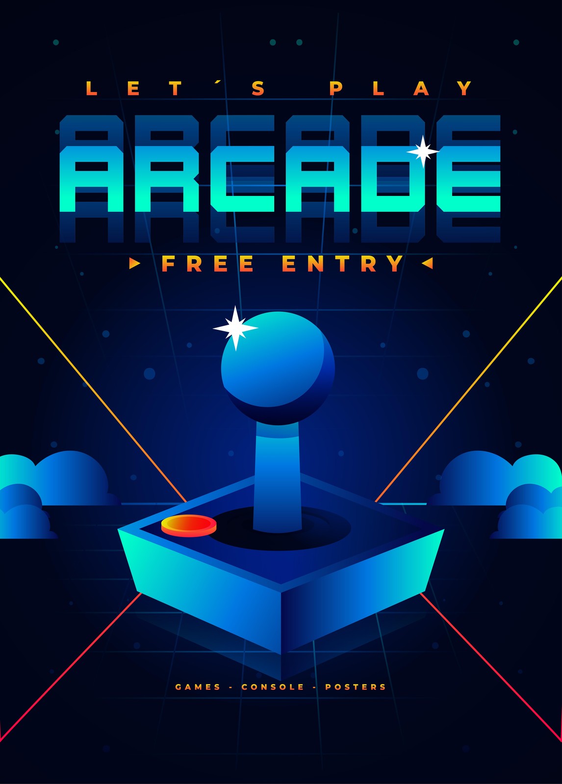 Retro Arcade Game Night Wall Art