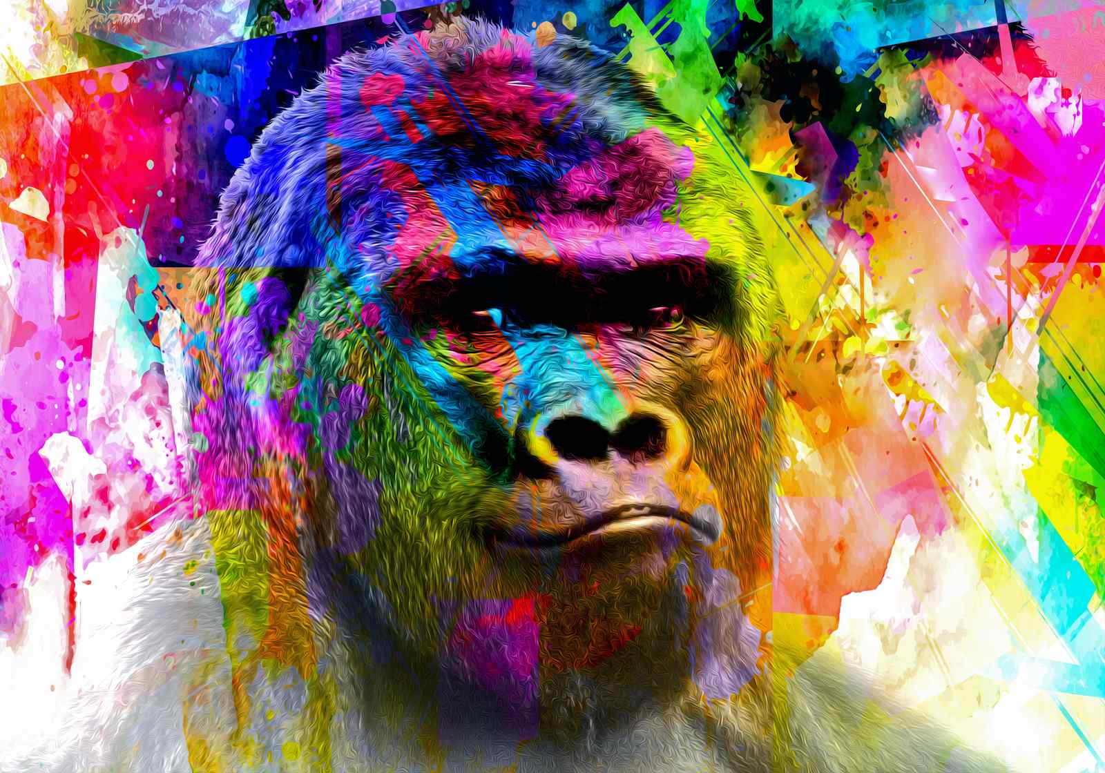 Vibrant Gorilla Pop Art Wall Art