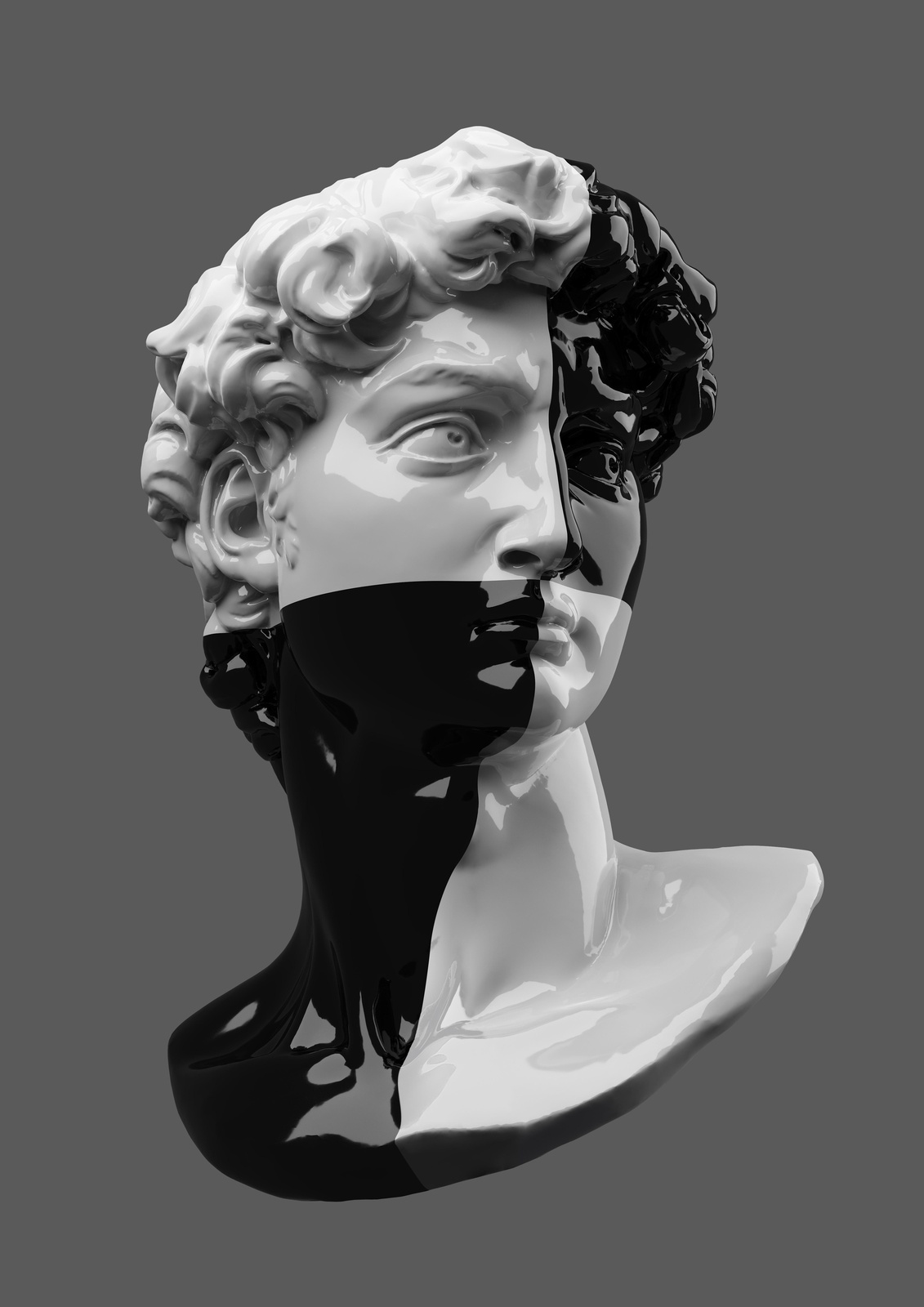 Modern Abstract David Bust Wall Art