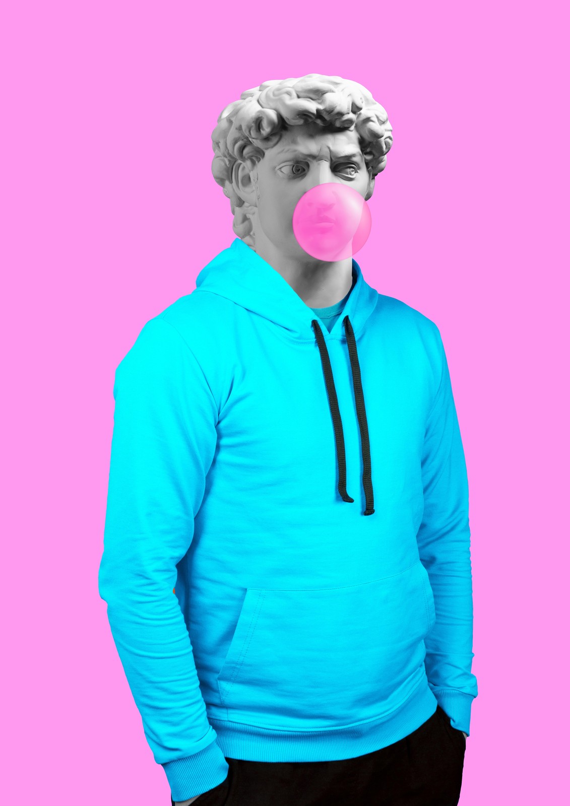 David with Bubble Gum Hoodie Wall Art
