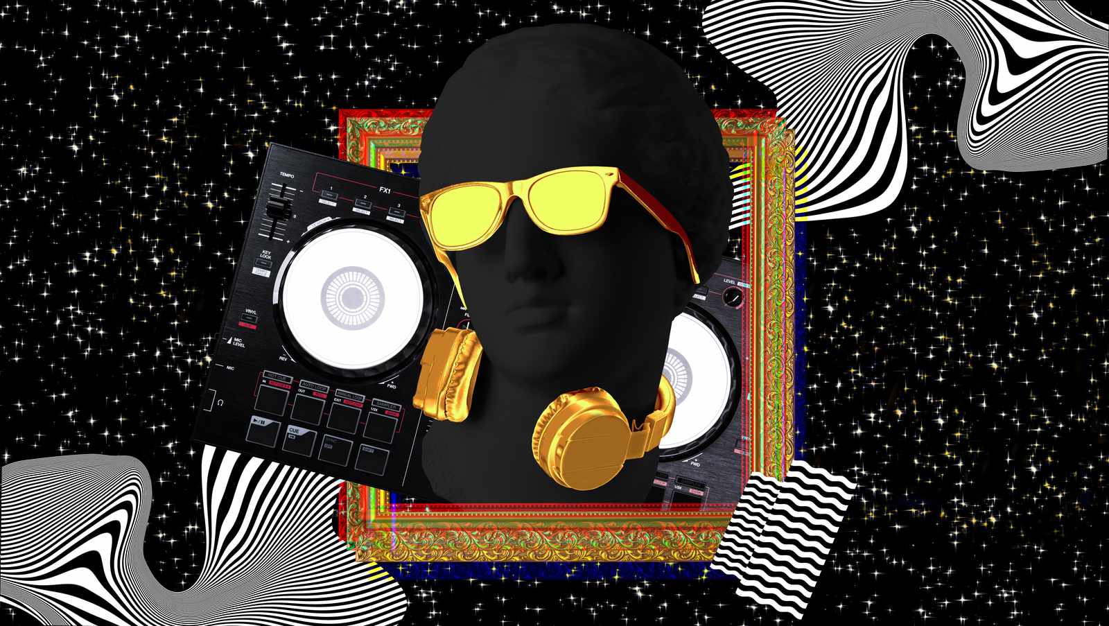 Retro DJ Psychedelic Pop Art Wall Art