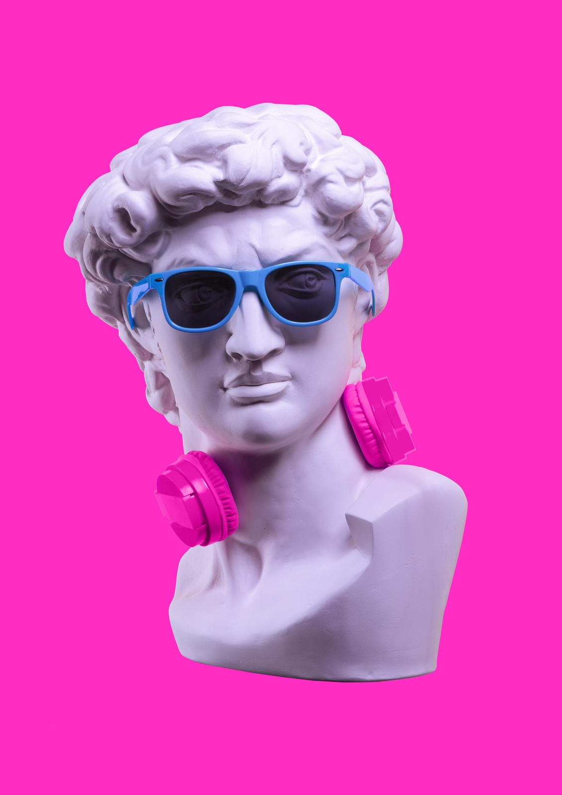 Cool David Statue Pink Vibes Wall Art